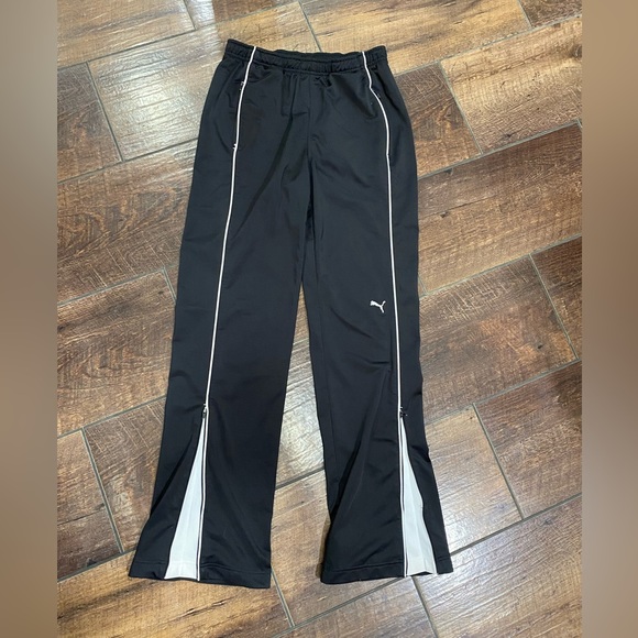 Puma Pants - Puma Jogger Pants with Leg Zippers Black & White Flare
